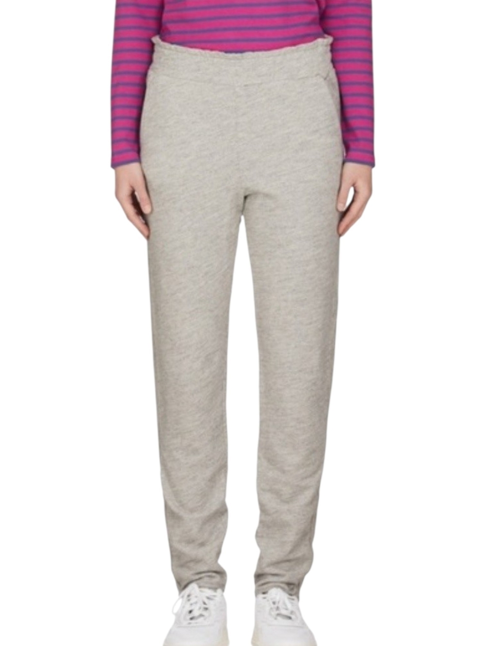 FRAME Straight Leg Sweatpants Gray Gris Women's Size L High Rise Loungewear